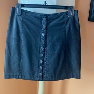 Black FP faux leather mini skirt